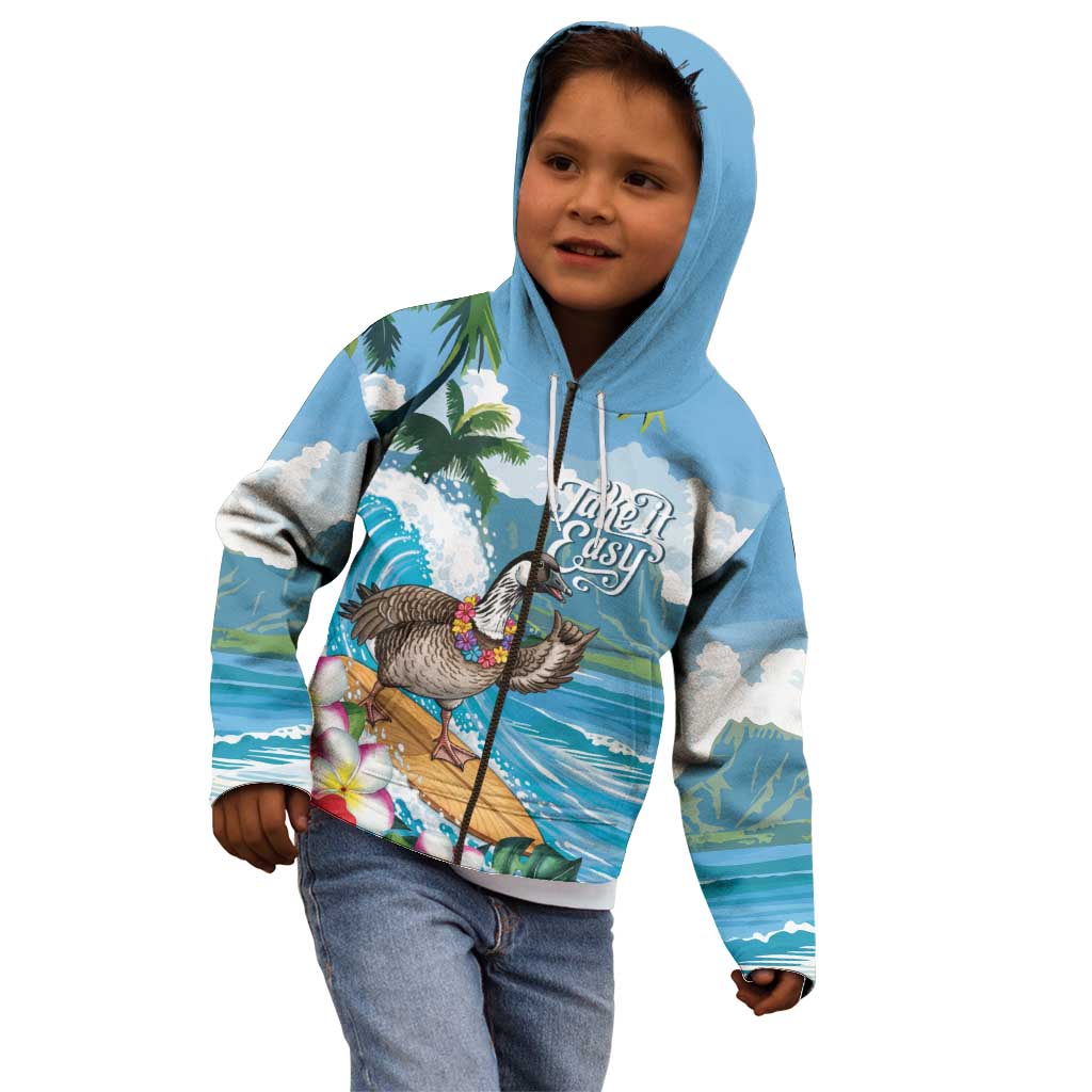 Aloha Hawaii Shaka Nene Goose Kid Hoodie Surfing Take It Easy - Polynesian Pride