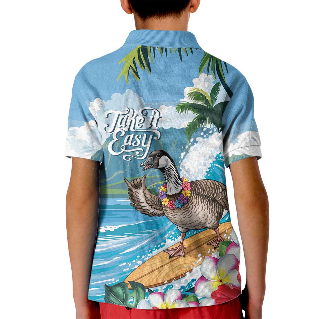 Aloha Hawaii Shaka Nene Goose Kid Polo Shirt Surfing Take It Easy - Polynesian Pride