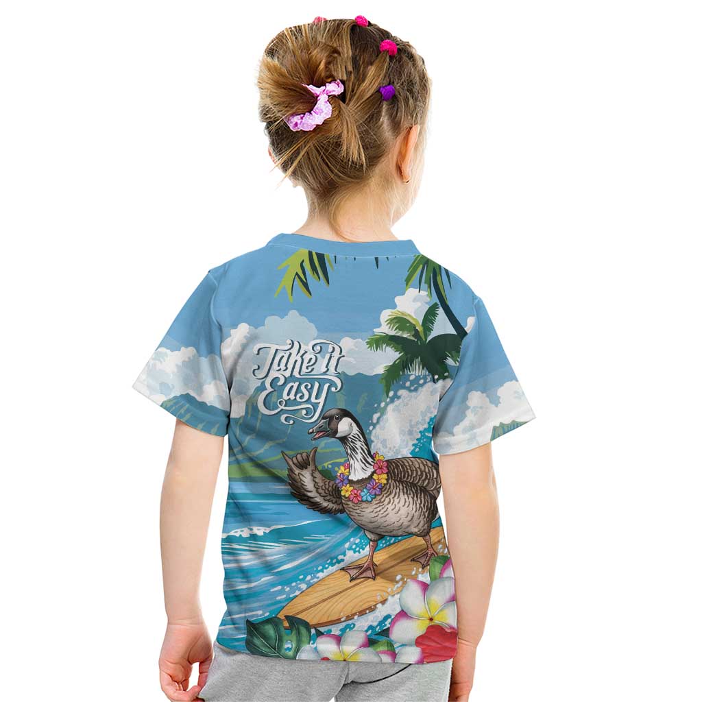 Aloha Hawaii Shaka Nene Goose Kid T Shirt Surfing Take It Easy - Polynesian Pride