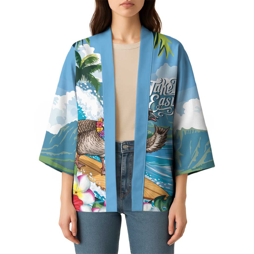 Aloha Hawaii Shaka Nene Goose Kimono Surfing Take It Easy - Polynesian Pride