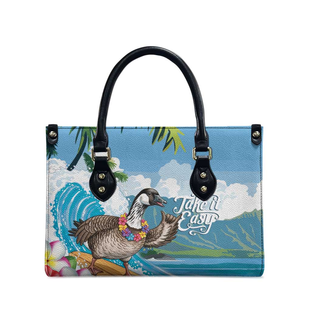 Aloha Hawaii Shaka Nene Goose Leather Bag Surfing Take It Easy - Polynesian Pride