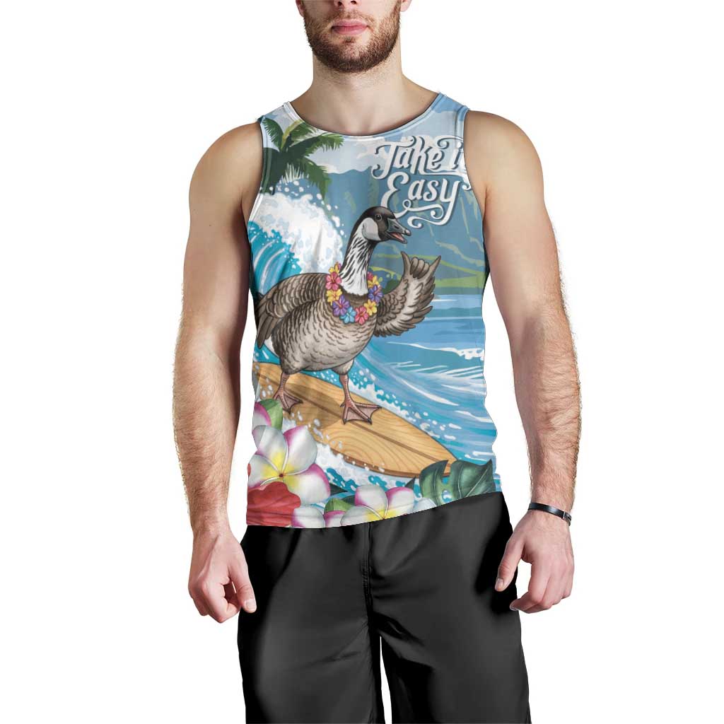 Aloha Hawaii Shaka Nene Goose Men Tank Top Surfing Take It Easy LT14 - Polynesian Pride