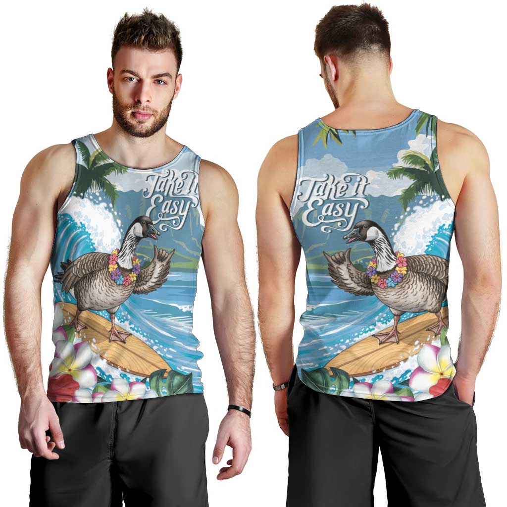Aloha Hawaii Shaka Nene Goose Men Tank Top Surfing Take It Easy LT14 - Polynesian Pride
