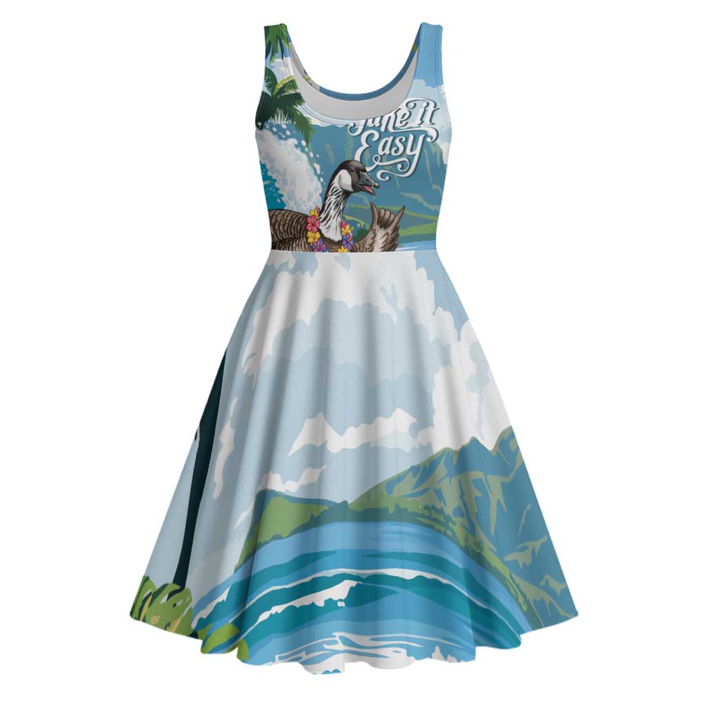 Aloha Hawaii Shaka Nene Goose Midi Dress Surfing Take It Easy - Polynesian Pride