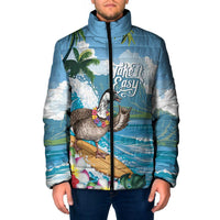 Aloha Hawaii Shaka Nene Goose Padded Jacket Surfing Take It Easy LT14 Men Blue - Polynesian Pride