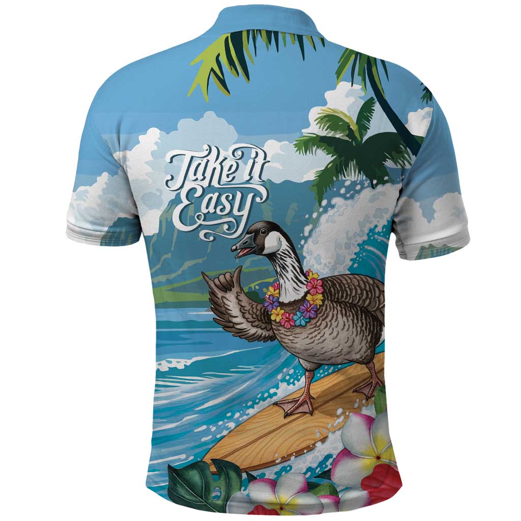 Aloha Hawaii Shaka Nene Goose Polo Shirt Surfing Take It Easy - Polynesian Pride