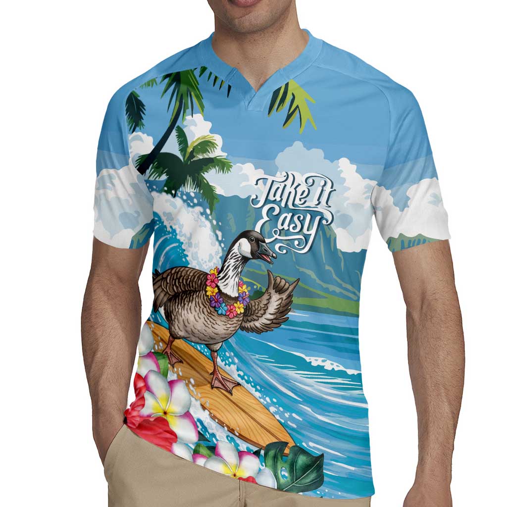 Aloha Hawaii Shaka Nene Goose Rugby Jersey Surfing Take It Easy LT14 - Polynesian Pride