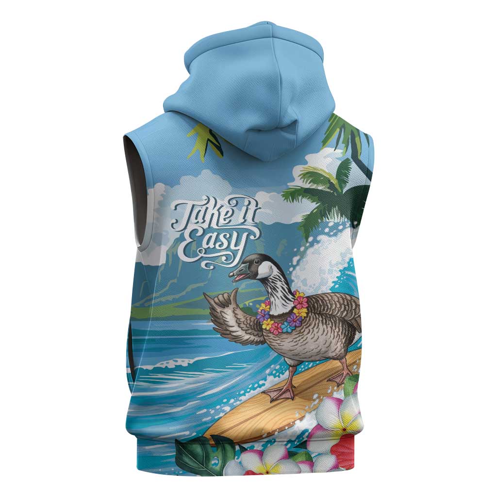 Aloha Hawaii Shaka Nene Goose Sleeveless Zip Hoodie Surfing Take It Easy LT14