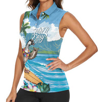 Aloha Hawaii Shaka Nene Goose Women Sleeveless Polo Shirt Surfing Take It Easy LT14 - Polynesian Pride