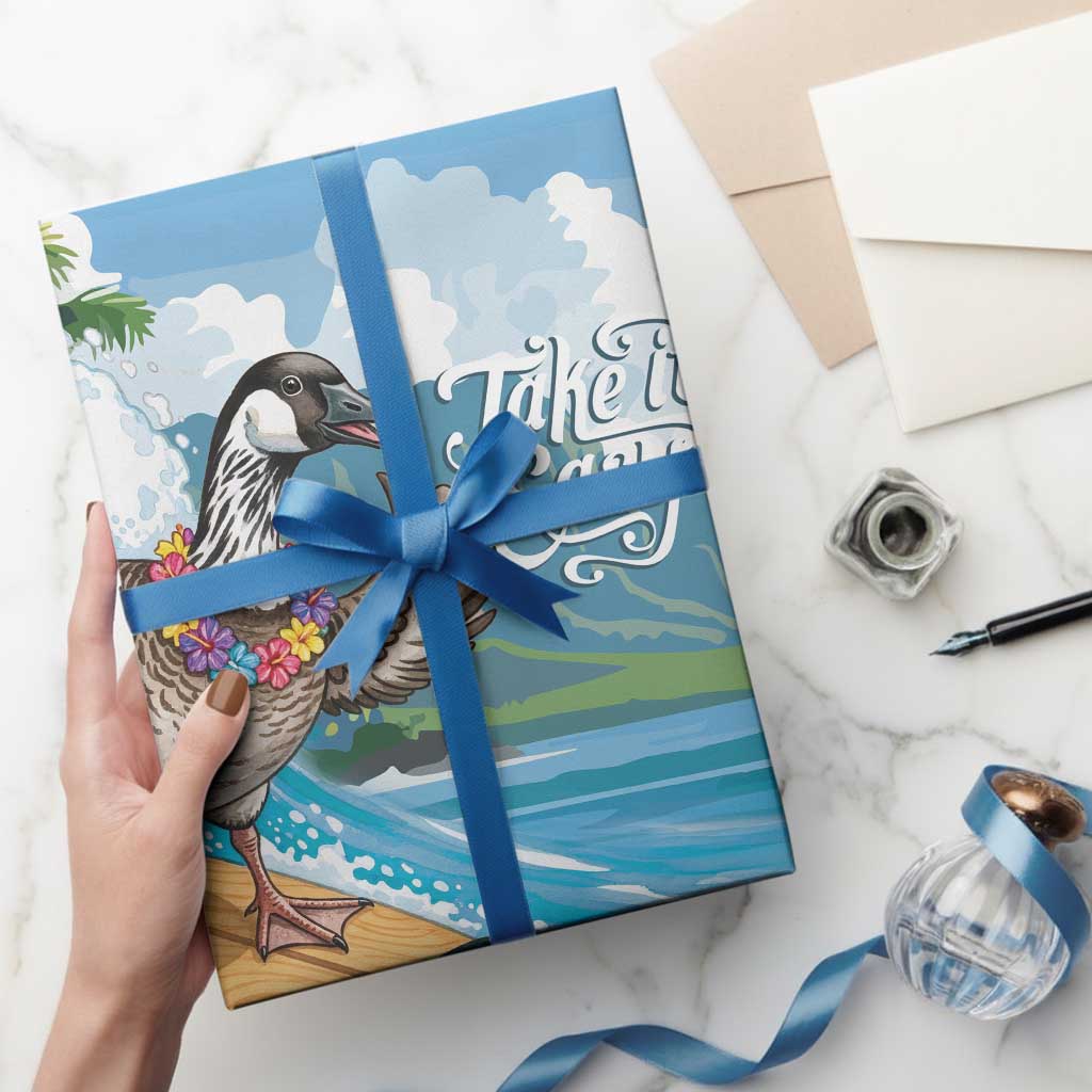 Aloha Hawaii Shaka Nene Goose Wrapping Paper Surfing Take It Easy LT14 - Polynesian Pride