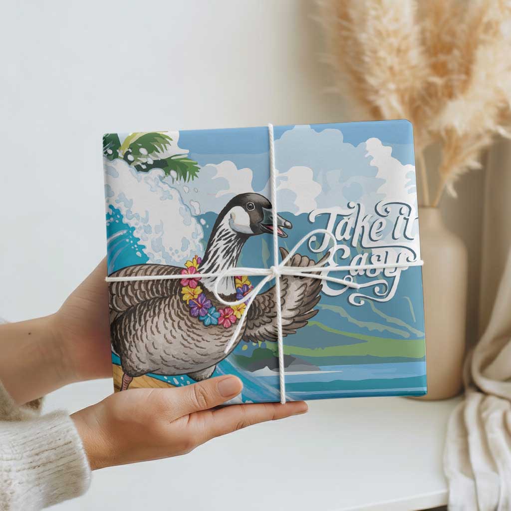Aloha Hawaii Shaka Nene Goose Wrapping Paper Surfing Take It Easy LT14 - Polynesian Pride