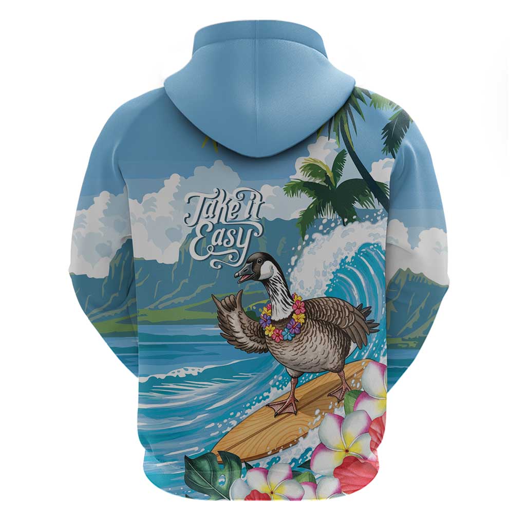 Aloha Hawaii Shaka Nene Goose Zip Hoodie Surfing Take It Easy - Polynesian Pride