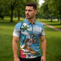 Aloha Hawaii Shaka Nene Goose Zipper Polo Shirt Surfing Take It Easy LT14 - Polynesian Pride