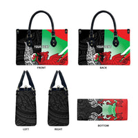 New Zealand and Wales Rugby Custom Leather Bag Aotearoa All Black Combine Welsh Dragon - Polynesian Pride