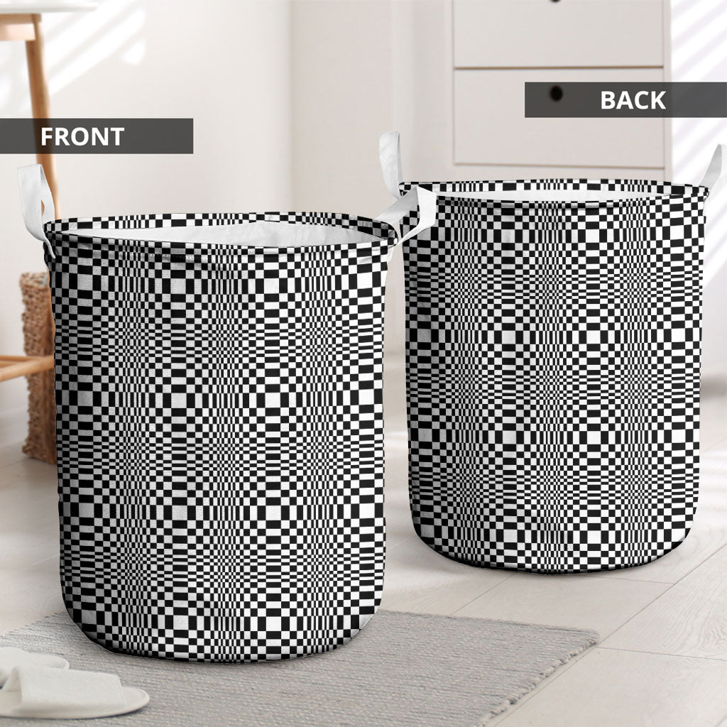 Black White Filipino Binakol Motifs Laundry Basket Mabuhay Philippines Festival Kusikus Pattern LT14 - Polynesian Pride