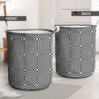 Black White Filipino Binakol Motifs Laundry Basket Mabuhay Philippines Festival Kusikus Pattern LT14 - Polynesian Pride