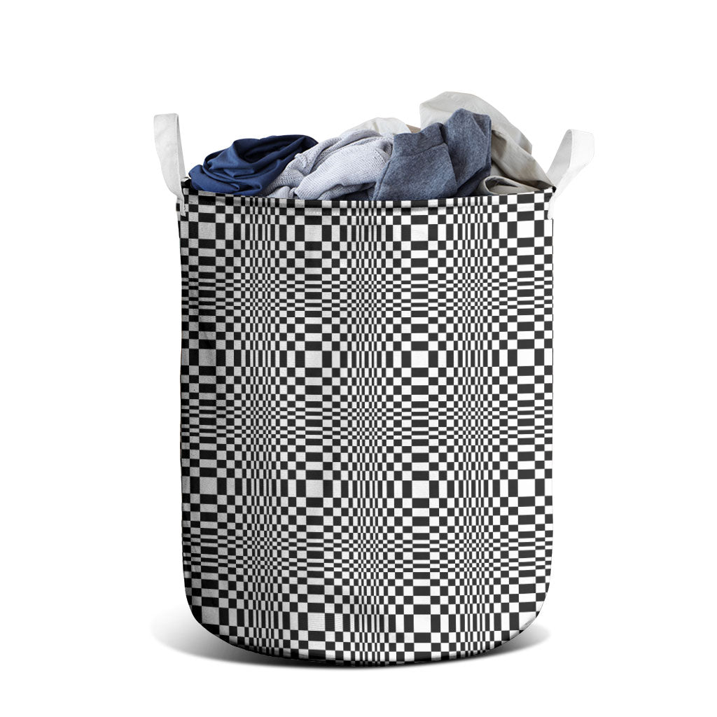 Black White Filipino Binakol Motifs Laundry Basket Mabuhay Philippines Festival Kusikus Pattern LT14 - Polynesian Pride