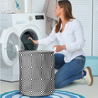 Black White Filipino Binakol Motifs Laundry Basket Mabuhay Philippines Festival Kusikus Pattern LT14 - Polynesian Pride