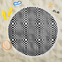 Black White Filipino Binakol Motifs Beach Blanket Mabuhay Philippines Festival Kusikus Pattern LT14 One Size 150cm Black - Polynesian Pride