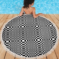 Black White Filipino Binakol Motifs Beach Blanket Mabuhay Philippines Festival Kusikus Pattern LT14 - Polynesian Pride