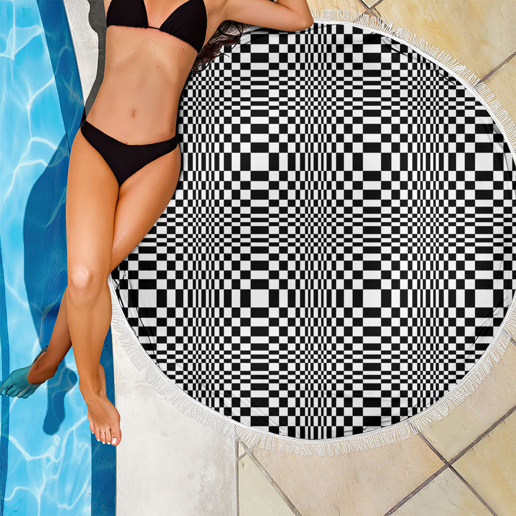 Black White Filipino Binakol Motifs Beach Blanket Mabuhay Philippines Festival Kusikus Pattern LT14 - Polynesian Pride