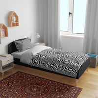 Black White Filipino Binakol Motifs Bedding Set Mabuhay Philippines Festival Kusikus Pattern LT14 - Polynesian Pride
