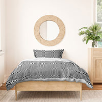 Black White Filipino Binakol Motifs Bedding Set Mabuhay Philippines Festival Kusikus Pattern LT14 - Polynesian Pride