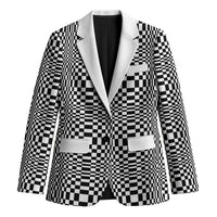Black White Filipino Binakol Motifs Blazer Mabuhay Philippines Festival Kusikus Pattern LT14 Unisex Black - Polynesian Pride