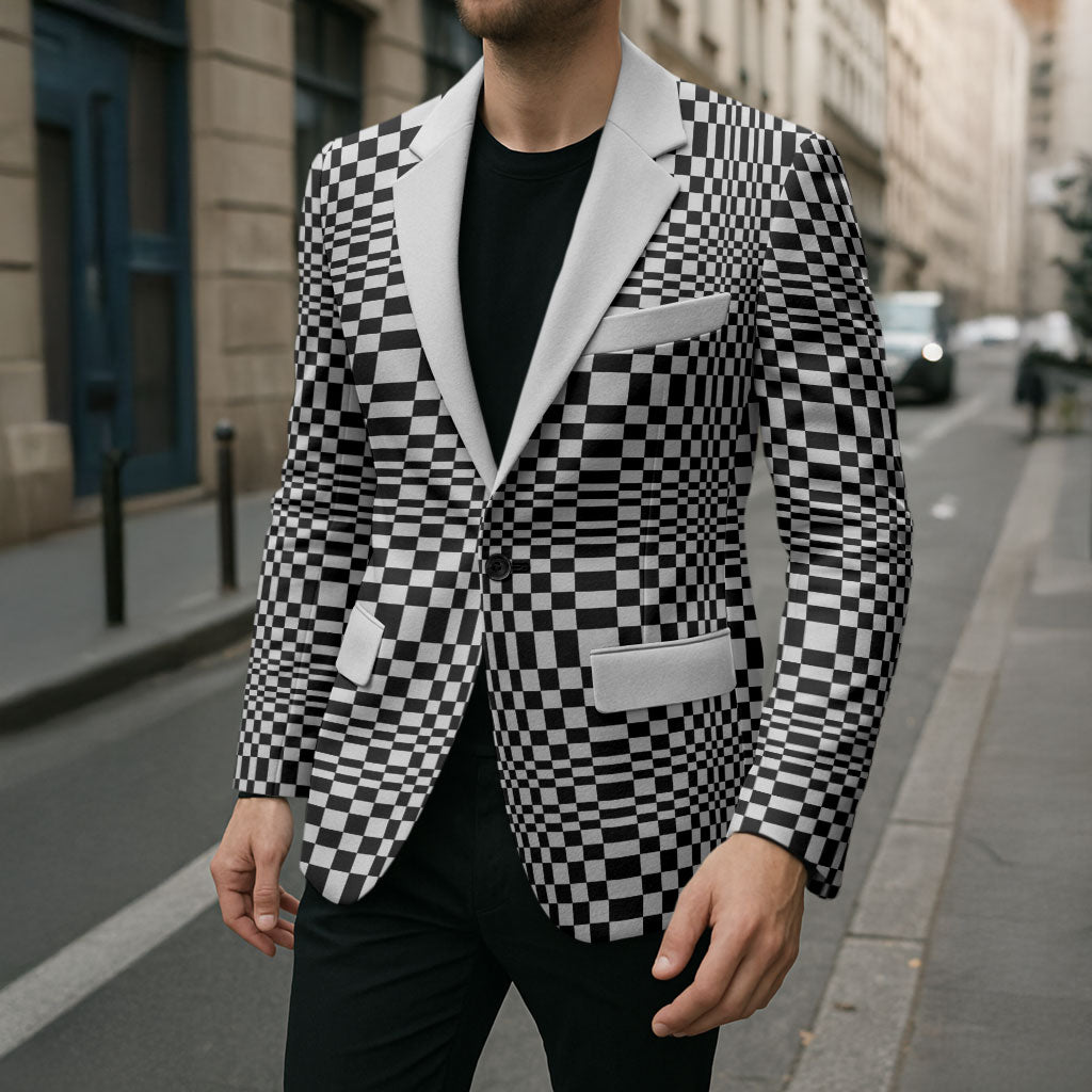 Black White Filipino Binakol Motifs Blazer Mabuhay Philippines Festival Kusikus Pattern LT14 - Polynesian Pride