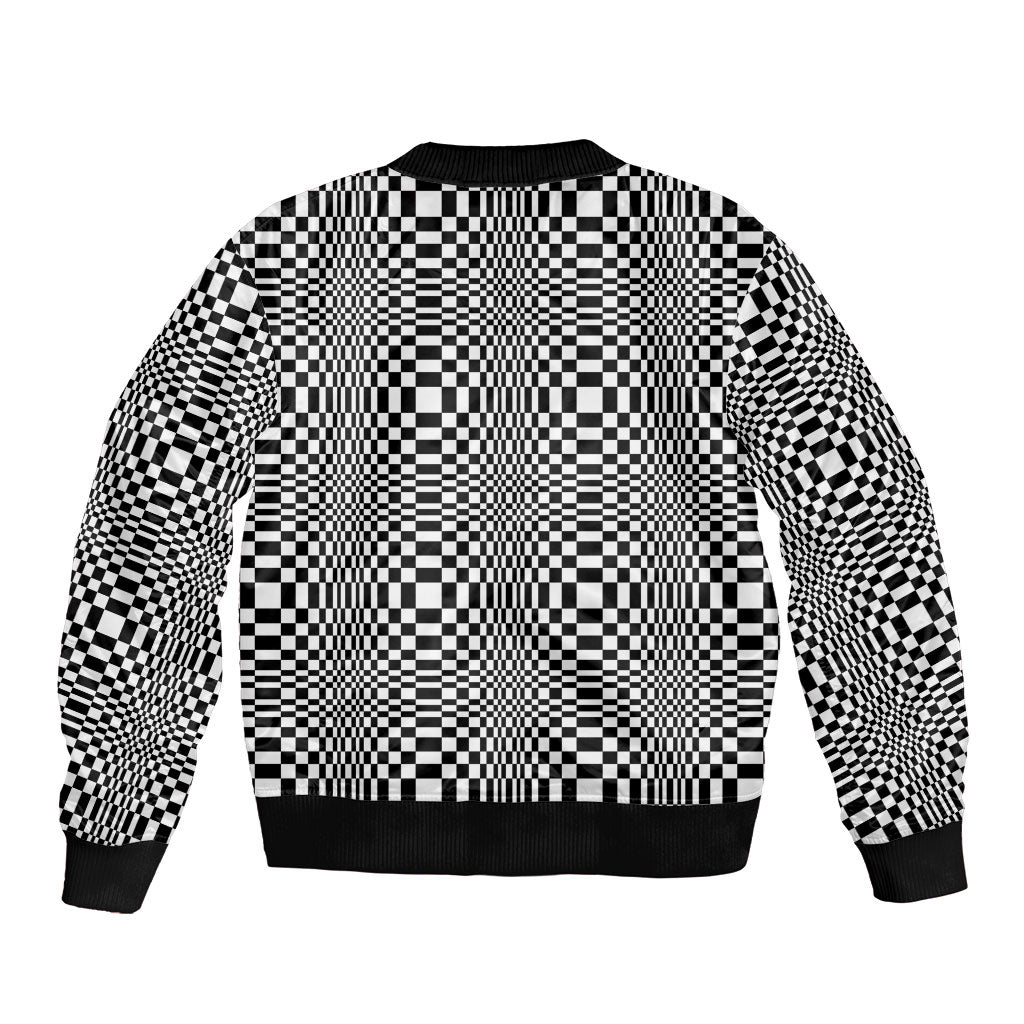 Black White Filipino Binakol Motifs Bomber Jacket Mabuhay Philippines Festival Kusikus Pattern LT14 - Polynesian Pride