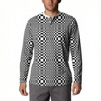 Black White Filipino Binakol Motifs Button Sweatshirt Mabuhay Philippines Festival Kusikus Pattern LT14 - Polynesian Pride