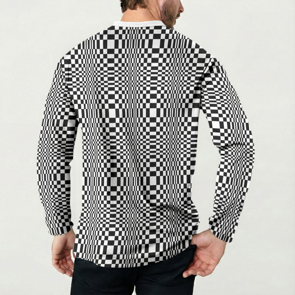 Black White Filipino Binakol Motifs Button Sweatshirt Mabuhay Philippines Festival Kusikus Pattern LT14 - Polynesian Pride