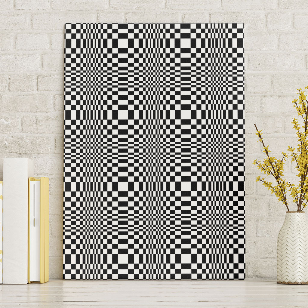 Black White Filipino Binakol Motifs Canvas Wall Art Mabuhay Philippines Festival Kusikus Pattern LT14 Without Frame Black - Polynesian Pride