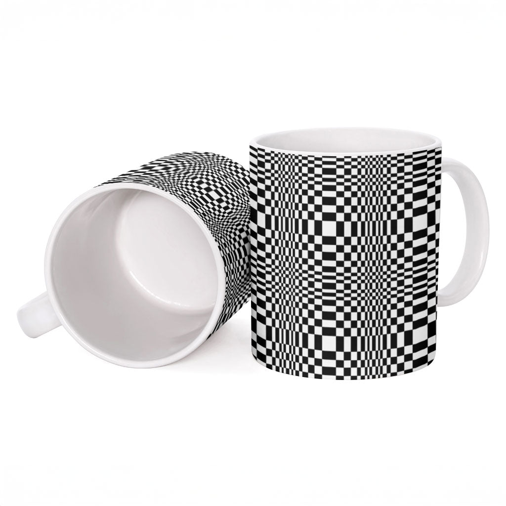 Black White Filipino Binakol Motifs Ceramic Mug Mabuhay Philippines Festival Kusikus Pattern LT14 - Polynesian Pride