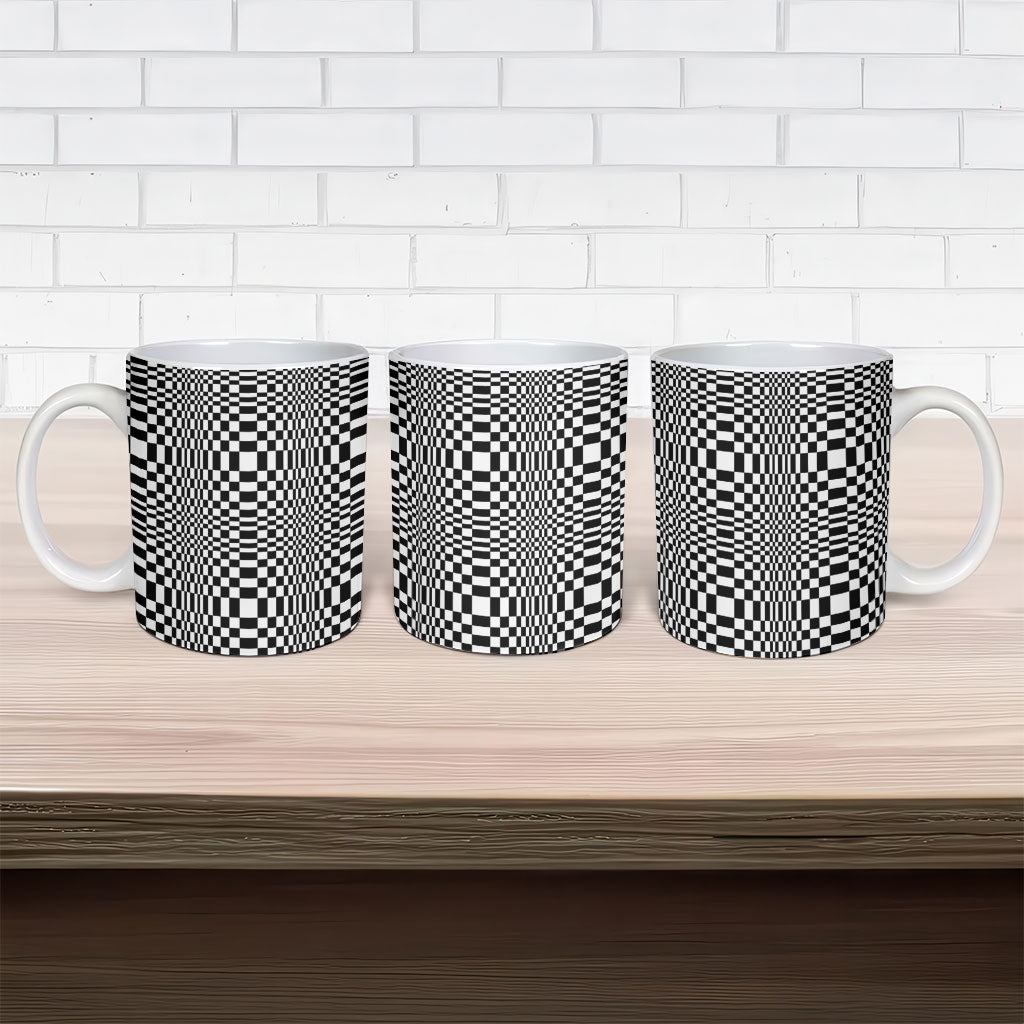 Black White Filipino Binakol Motifs Ceramic Mug Mabuhay Philippines Festival Kusikus Pattern LT14 - Polynesian Pride