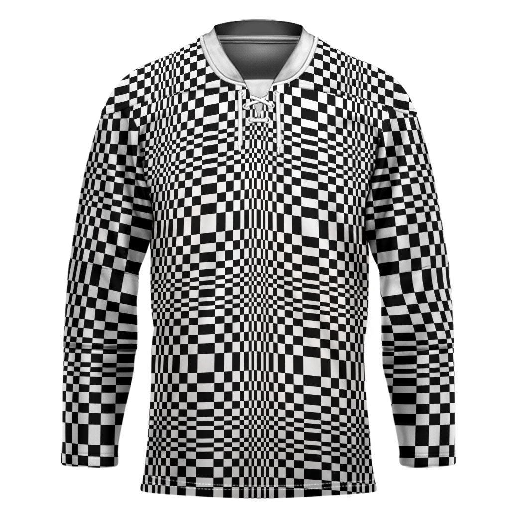 Black White Filipino Binakol Motifs Hockey Jersey Mabuhay Philippines Festival Kusikus Pattern LT14 Unisex Black - Polynesian Pride