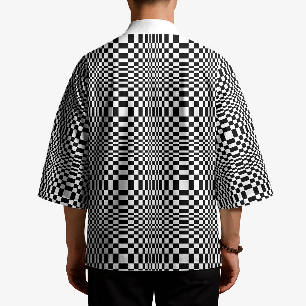 Black White Filipino Binakol Motifs Kimono Mabuhay Philippines Festival Kusikus Pattern LT14 - Polynesian Pride