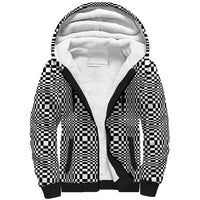 Black White Filipino Binakol Motifs Sherpa Hoodie Mabuhay Philippines Festival Kusikus Pattern LT14 Unisex Black - Polynesian Pride