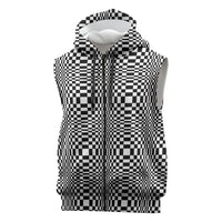 Black White Filipino Binakol Motifs Sleeveless Zip Hoodie Mabuhay Philippines Festival Kusikus Pattern LT14 Black - Polynesian Pride
