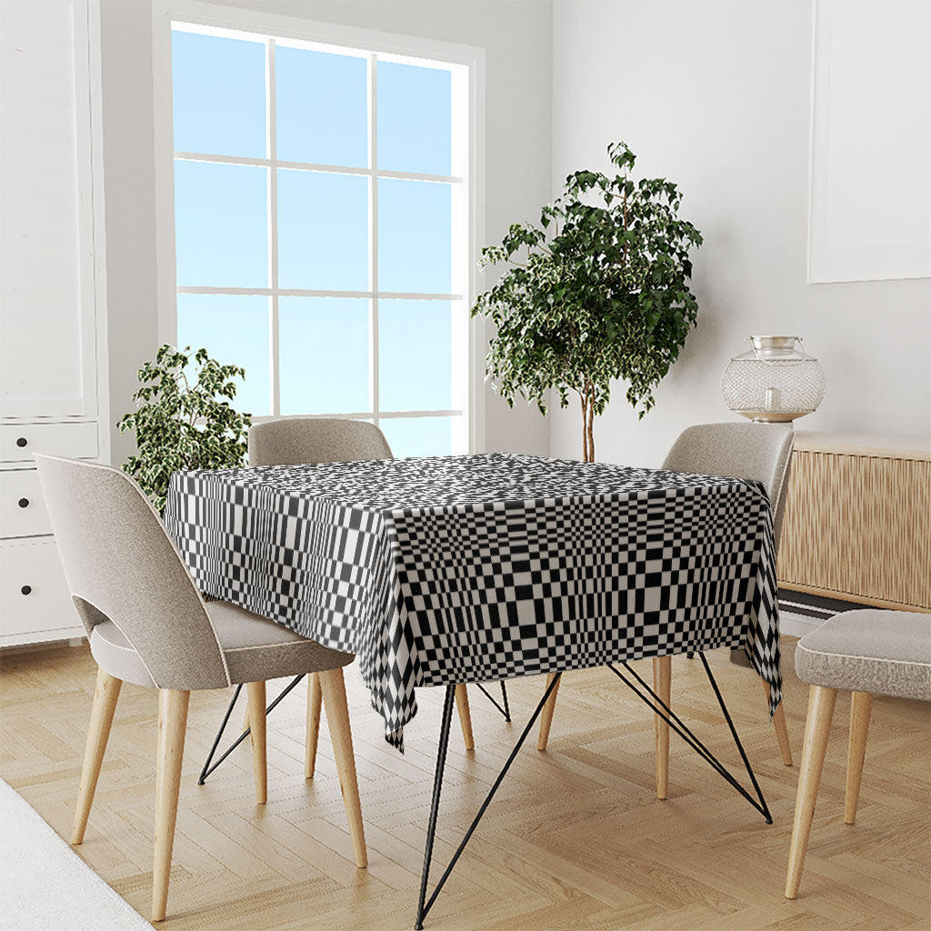 Black White Filipino Binakol Motifs Tablecloth Mabuhay Philippines Festival Kusikus Pattern LT14 - Polynesian Pride