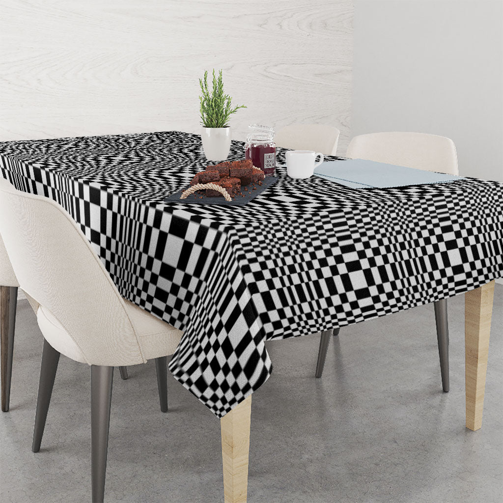 Black White Filipino Binakol Motifs Tablecloth Mabuhay Philippines Festival Kusikus Pattern LT14 - Polynesian Pride