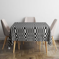 Black White Filipino Binakol Motifs Tablecloth Mabuhay Philippines Festival Kusikus Pattern LT14 - Polynesian Pride