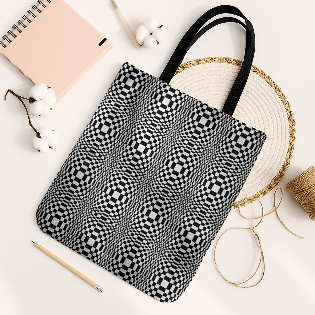 Black White Filipino Binakol Motifs Tote Bag Mabuhay Philippines Festival Kusikus Pattern LT14 Black Strap One Size Black - Polynesian Pride