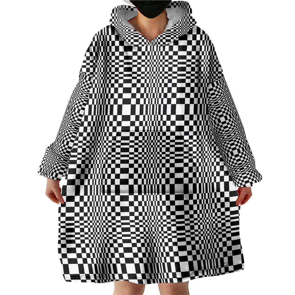Black White Filipino Binakol Motifs Wearable Blanket Hoodie Mabuhay Philippines Festival Kusikus Pattern LT14 - Polynesian Pride