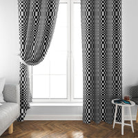 Black White Filipino Binakol Motifs Window Curtain Mabuhay Philippines Festival Kusikus Pattern LT14 - Polynesian Pride