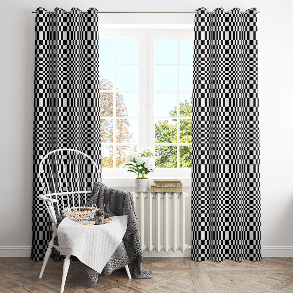 Black White Filipino Binakol Motifs Window Curtain Mabuhay Philippines Festival Kusikus Pattern LT14 - Polynesian Pride