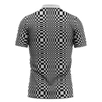 Black White Filipino Binakol Motifs Zipper Polo Shirt Mabuhay Philippines Festival Kusikus Pattern LT14 - Polynesian Pride