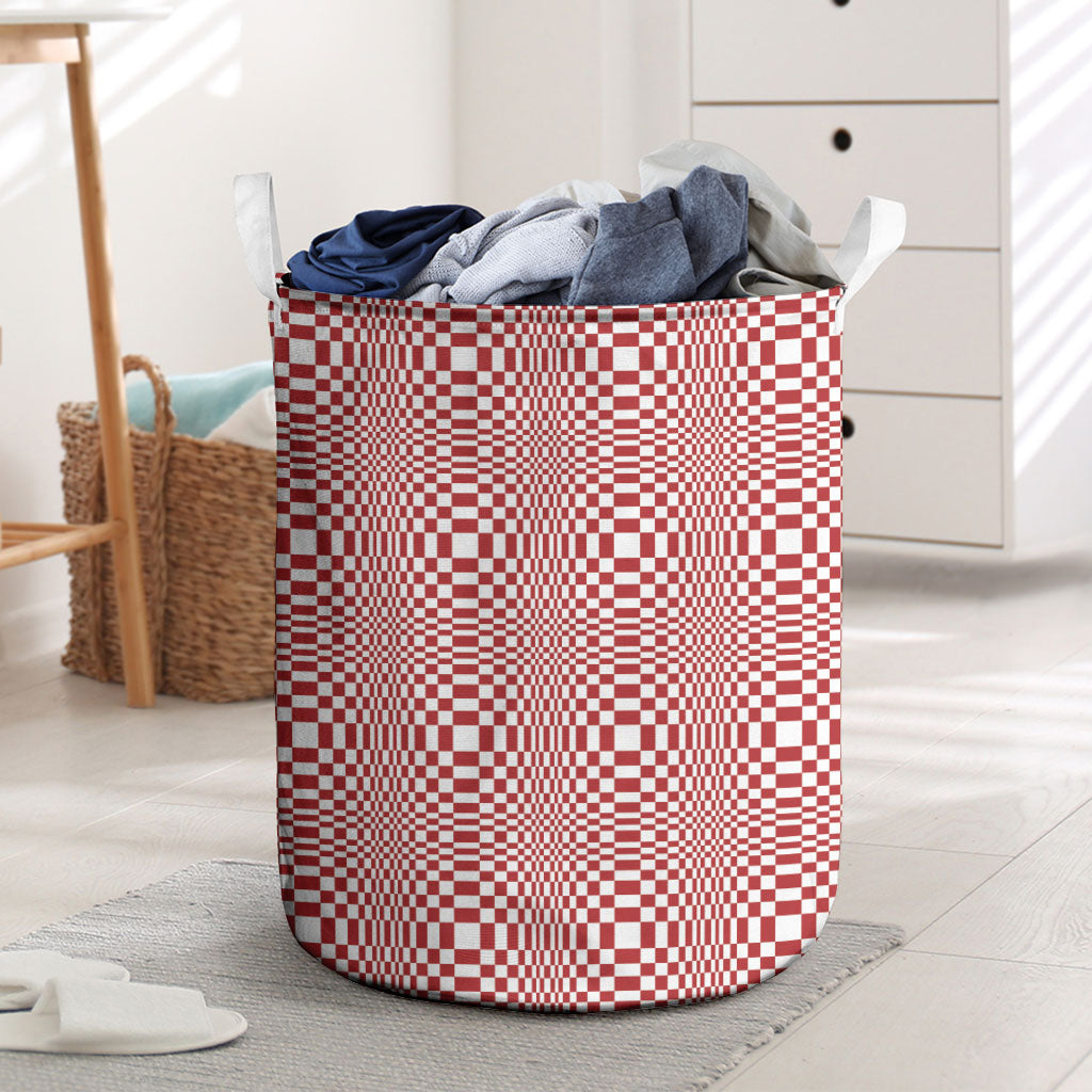 Red White Filipino Binakol Motifs Laundry Basket Mabuhay Philippines Festival Kusikus Pattern