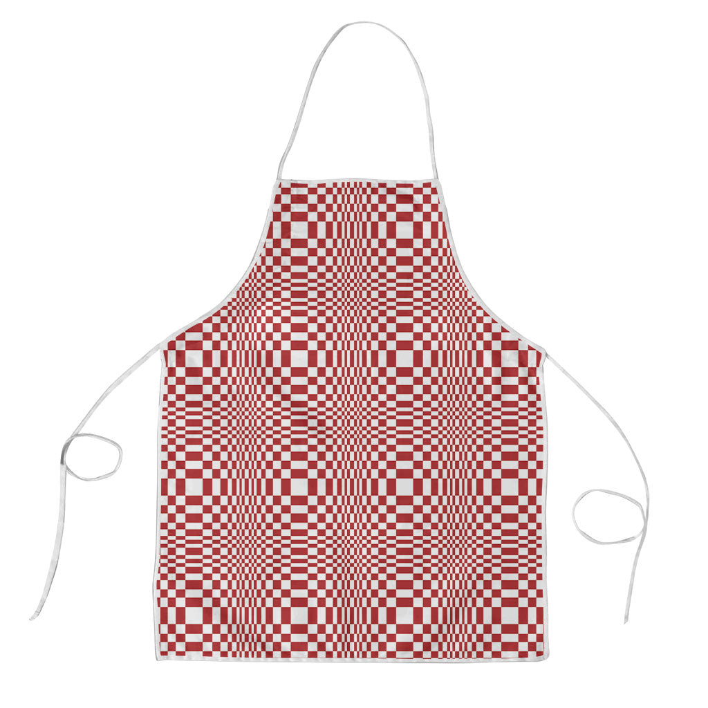 Red White Filipino Binakol Motifs Apron Mabuhay Philippines Festival Kusikus Pattern LT14 Red - Polynesian Pride