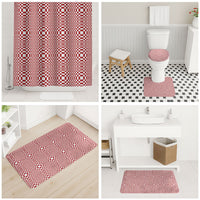 Red White Filipino Binakol Motifs Bathroom Set Mabuhay Philippines Festival Kusikus Pattern LT14 - Polynesian Pride